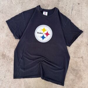 Vintage NFL Team Apparel‎ Pittsburgh Steelers Tee Center Logo Black Large